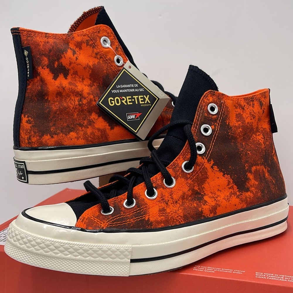 CONVERSE MENS High Tops CHUCK 70 GTX HI SHOES 'BOLD MANDARIN/ EGRET' Sneakers - Picture 10 of 16